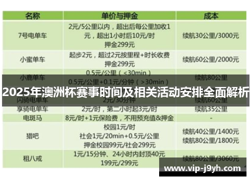 2025年澳洲杯赛事时间及相关活动安排全面解析